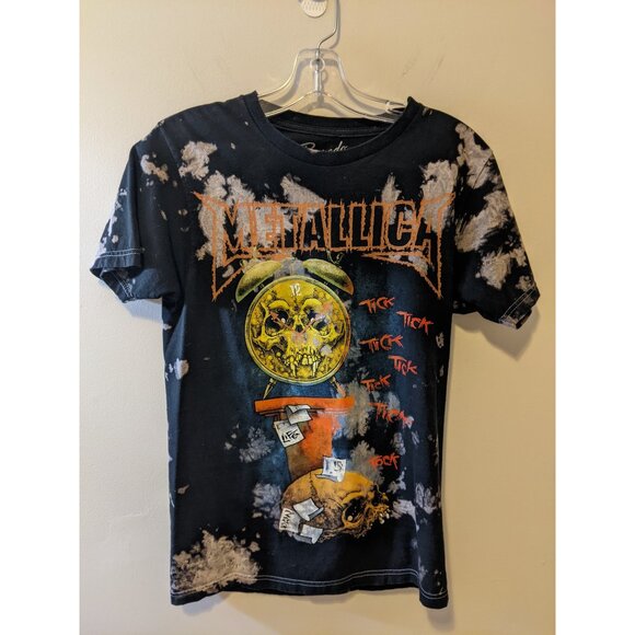Womens Metallica Bravado Death is Pain T-Shirt Black Graphic Band Tee Acid Wash - Picture 7 of 9